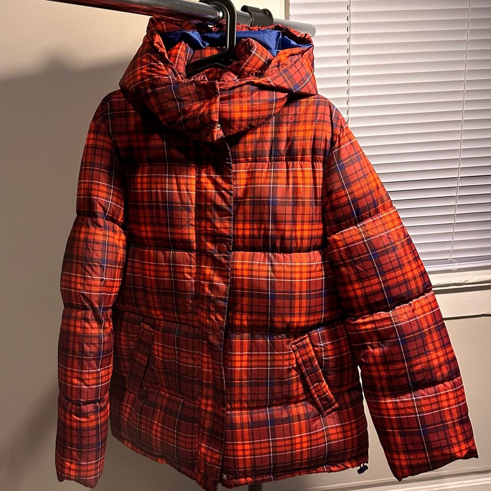 Multi color plaid Urban Outfitters Puffer